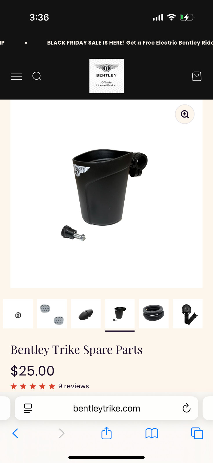 Convertible stroller - Bentley 6 in 1 Convertible Tricycle - Onyx Black