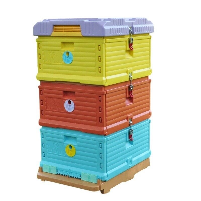 Beehive Insulated Plastic 10 Frame 3 Box 2x Brood 1x Honey Super Beekeeping