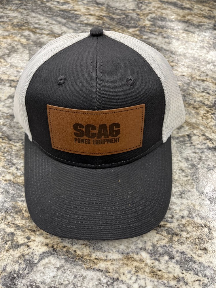 Scag Summer Hat Gray & White Trucker With Patch