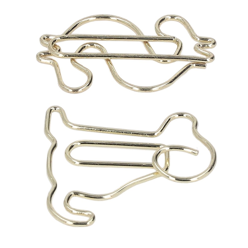 100Pcs Paper Clips Gold Unique Shape Electroplating Process Lightweight Portable