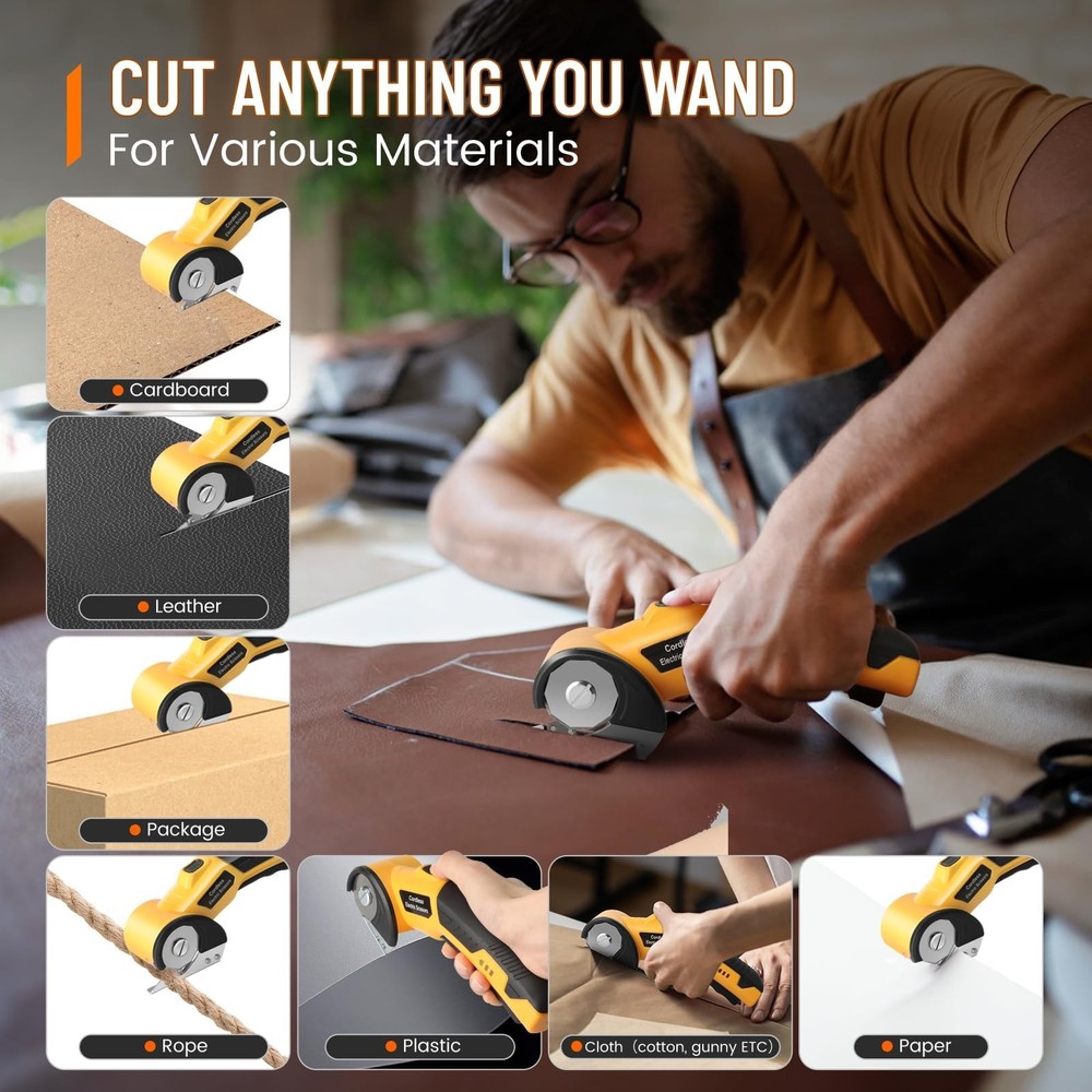 Electric Scissors, Cardboard Cutter, With LED Light, High-Efficiency Brushles...