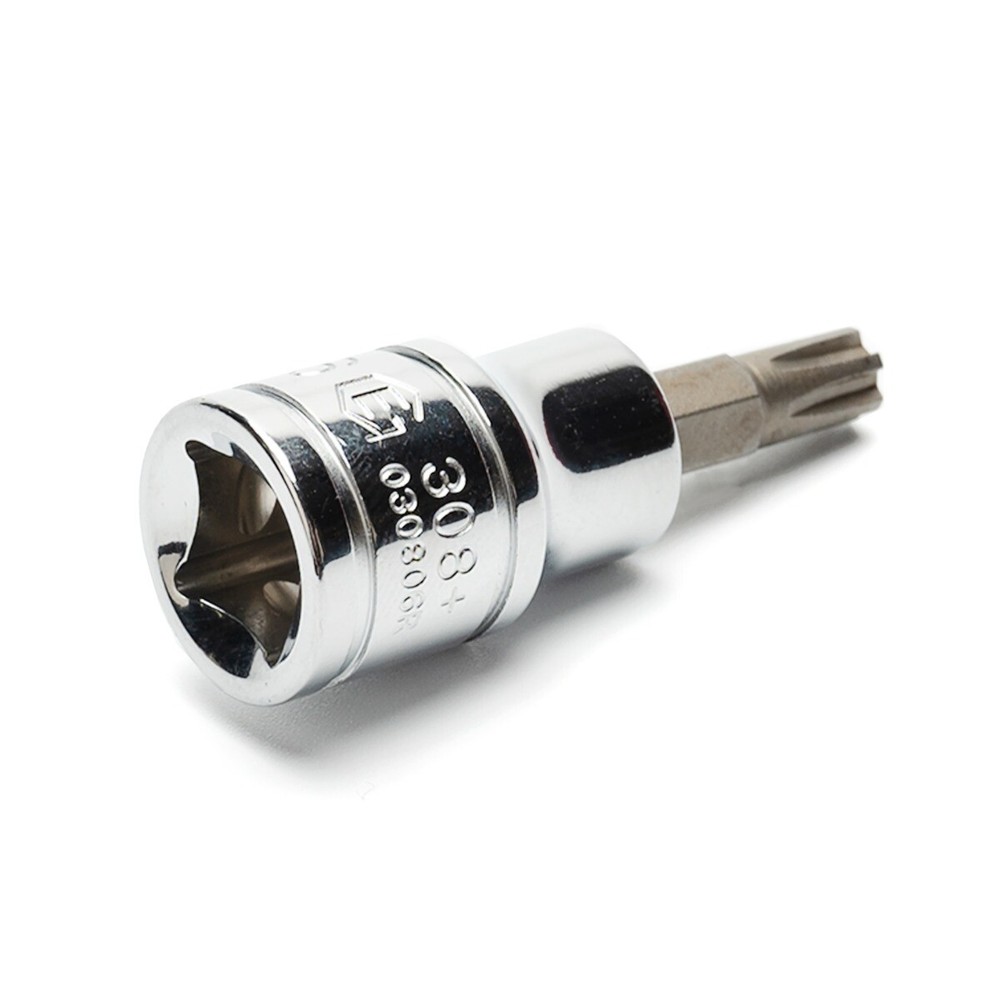 Genius Tools 3/8" Dr. M6 Ribe Bit Socket, 50mmL - 308+9006
