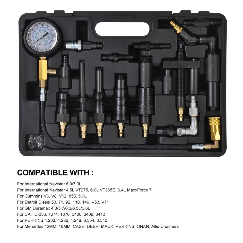 WINTOOLS Compatible for 1000 Psi Diesel Engine Compression Pressure Tester fo...
