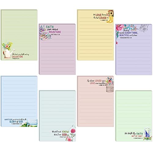 8 Pack Christian Sticky Notes Samll Scripture Inspirational Memo Fresh Style