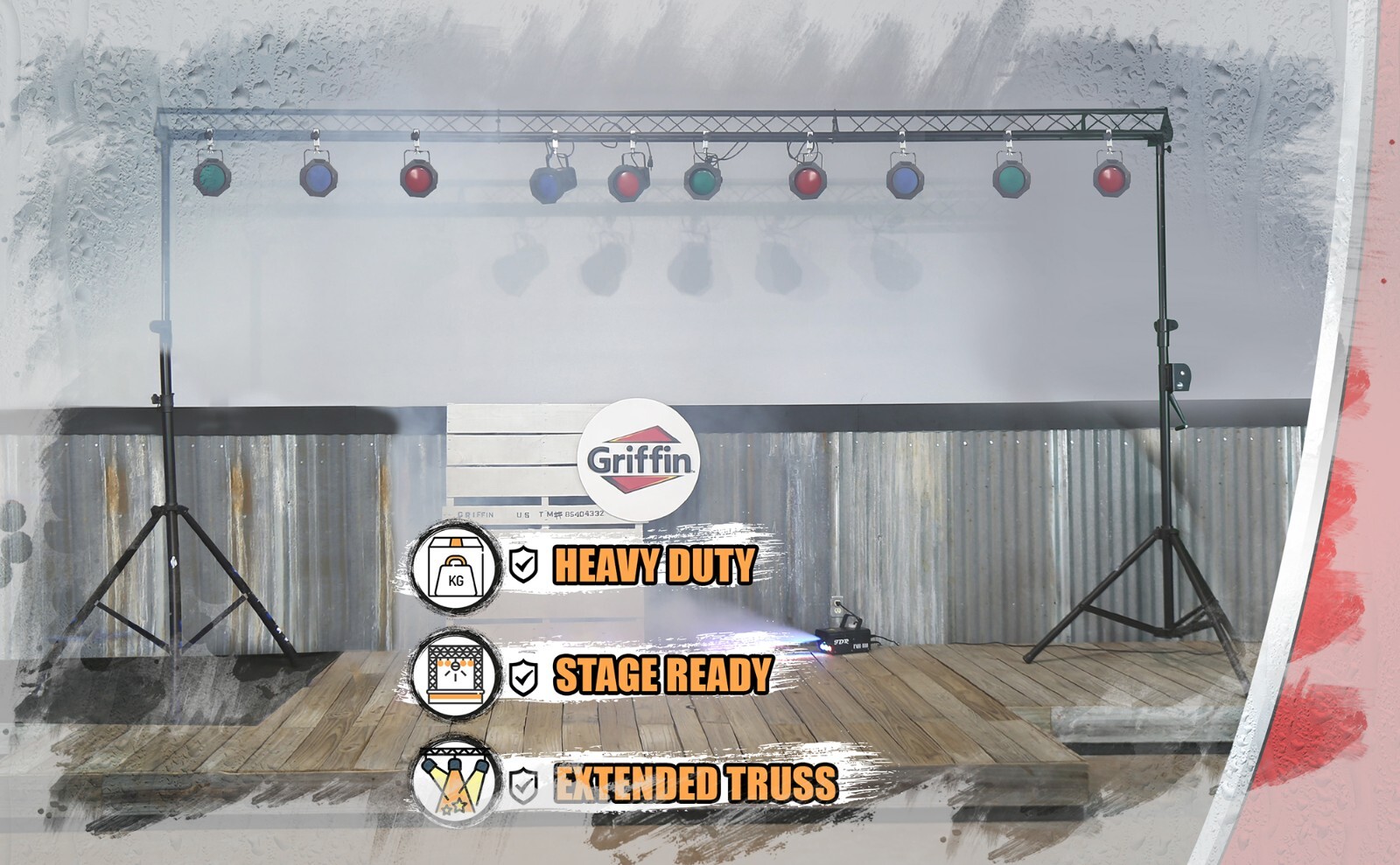 Crank Up Triangle Truss Light Stand – DJ Booth Lighting Trussing Stage Mount PA