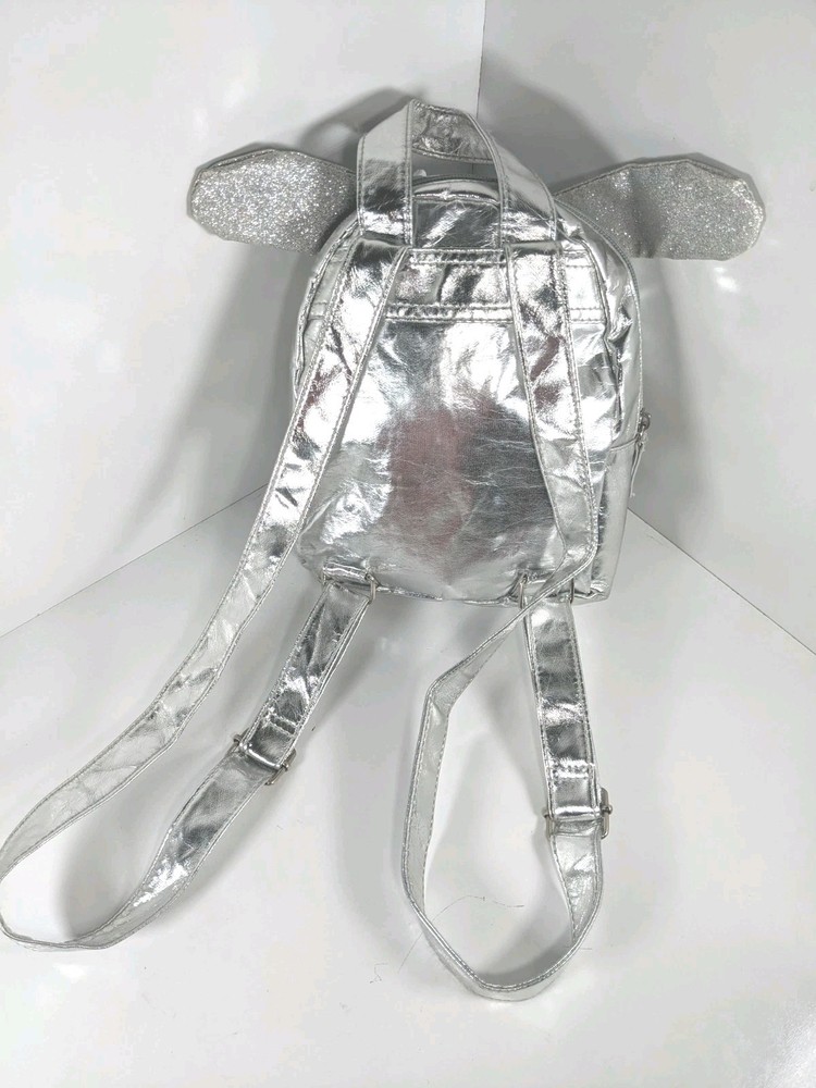 Bunny Rabbit Ear Small Sequin Silver Tone Easter Girls School Backpack