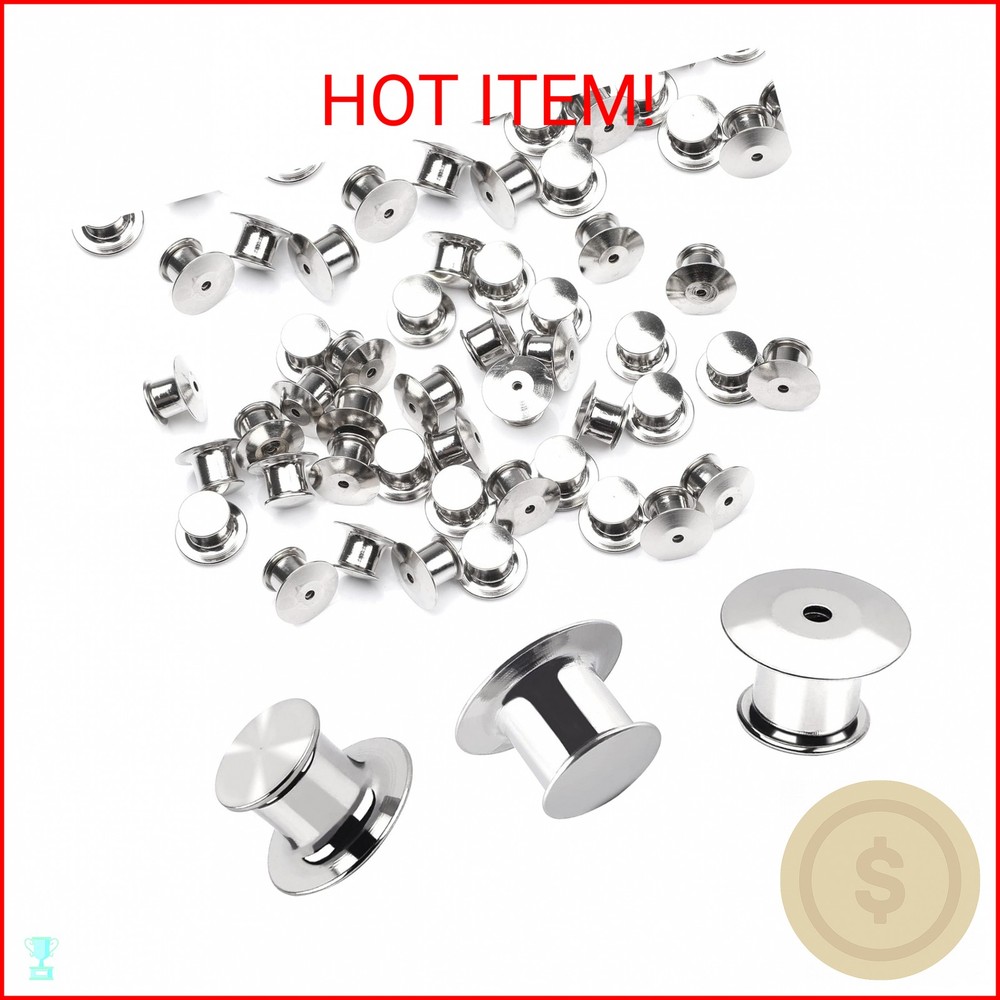 30 Pieces Metal Pin Backs Locking Pin Keepers Locking Clasp