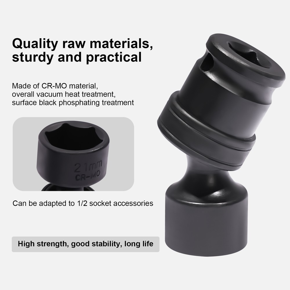 Universal Joint Socket Set, 15-Piece 3/8" Socket Set, Swivel Socket Set