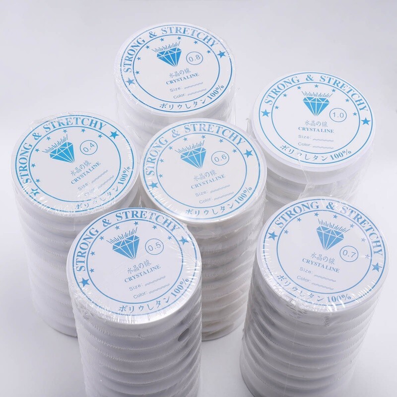 5 Rolls Clear Elastic Crystal Threads Beading Strecth Cords String 0.4~1.0mm