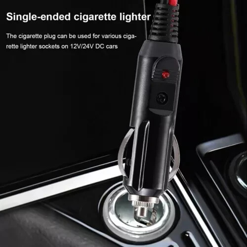 2Pcs Fused Male Car Cigarette Lighter Socket Plug Connector Cable Leads 12V~24V