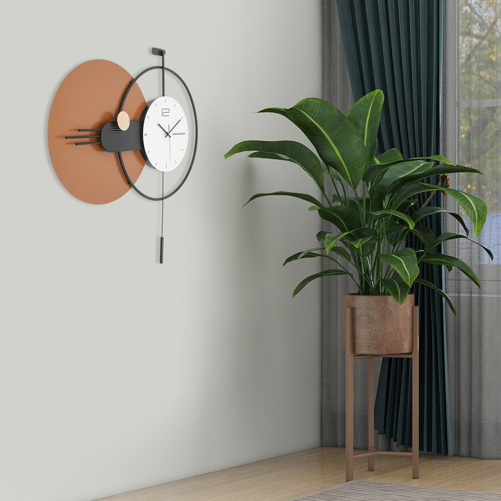 Modern Wall Clock, Wall Clock with Pendulum, Large Modern Wall Clock
