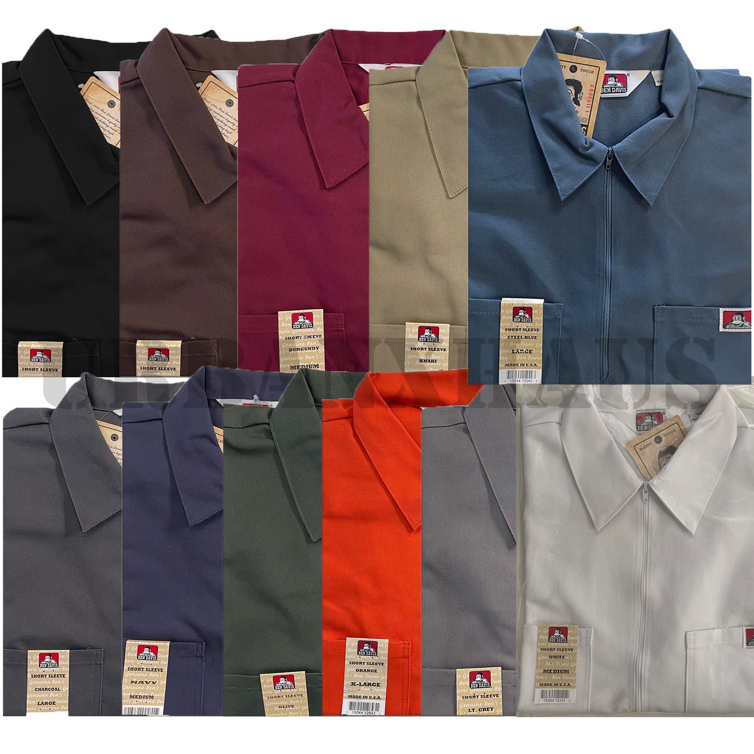 BENDAVIS Solid Short Sleeve 1/2 Zip Shirts (S to 5XL) *BEN DAVIS