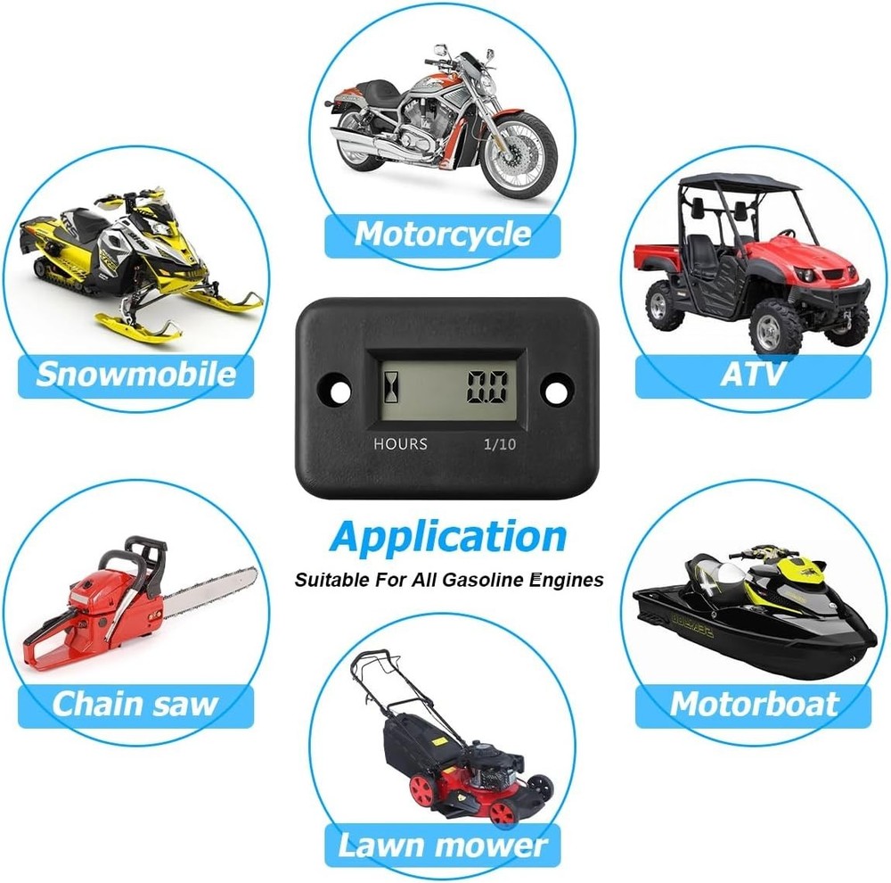 Inductive Hour Meter with Waterproof & Shockproof Design - 9999.9 Hours