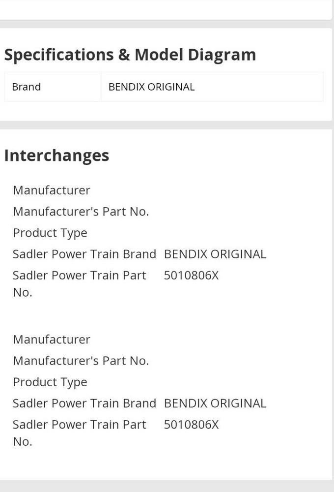 Bendix 5010806 BA-921 Air Brake Compressor