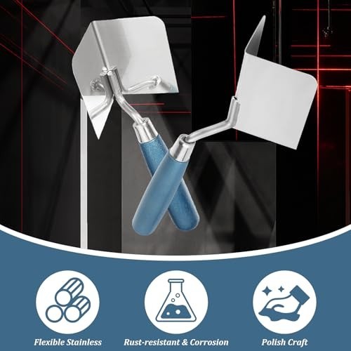 2 Pack Drywall Corner Tool Set - 3" Stainless Steel Outside & Inside Knives, Sof