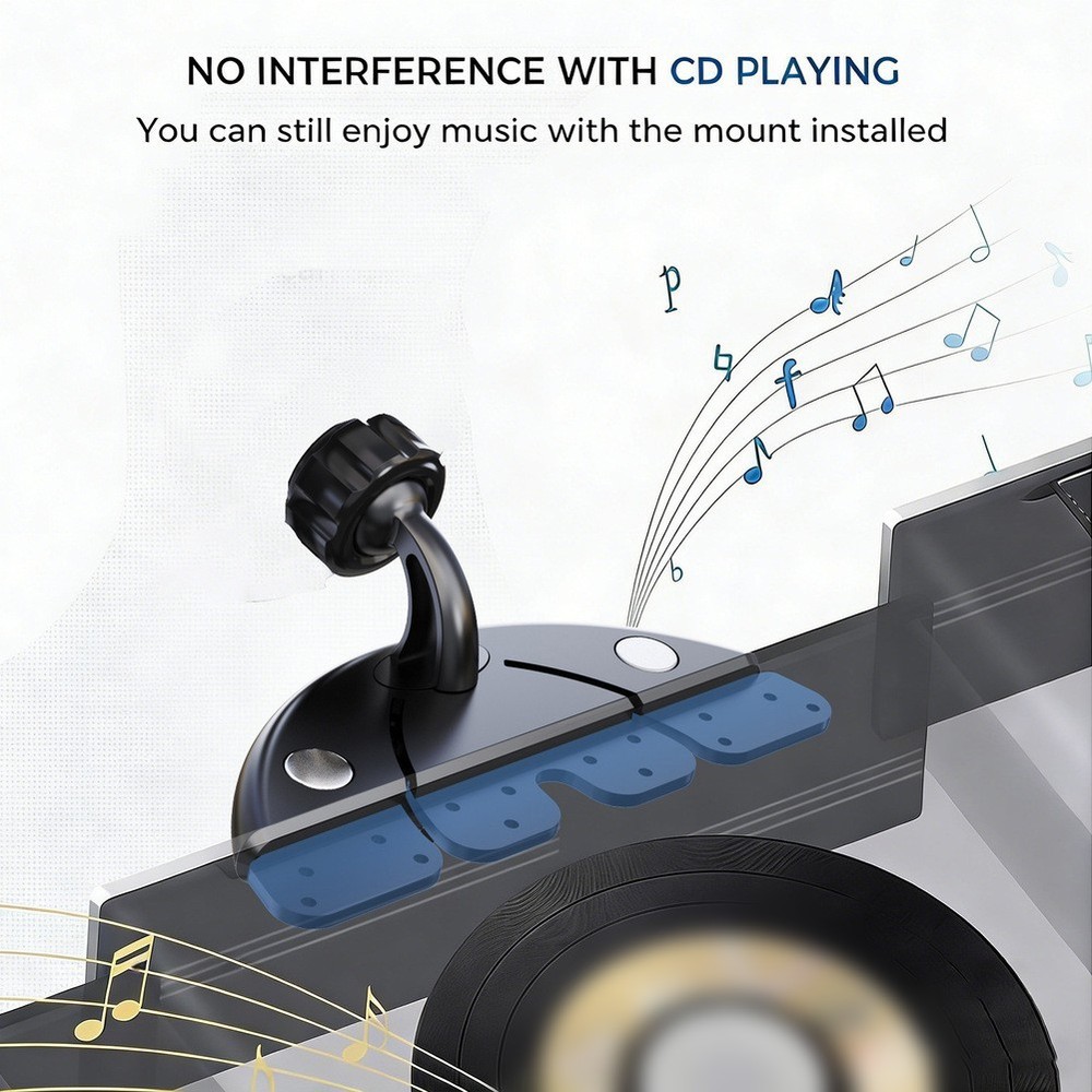 For CarPlay Compatible CD Slot Mount Adjustable View Angle Low Profile