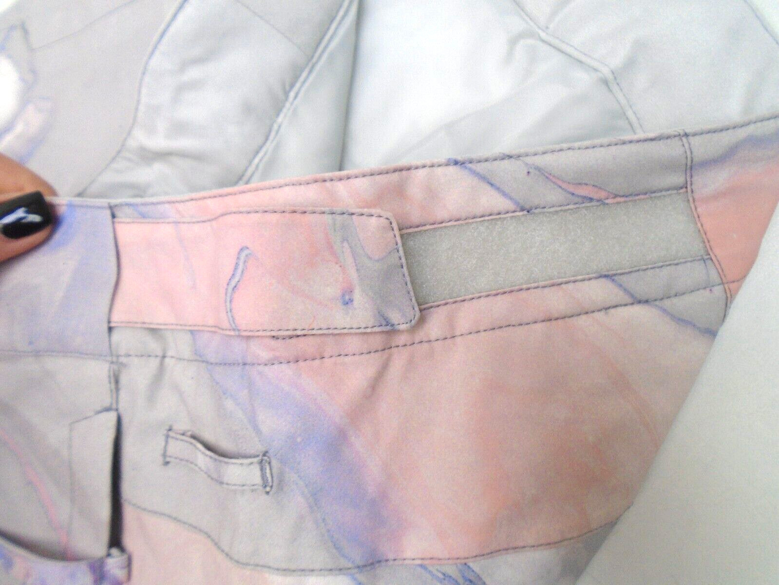 ROXY CHLOE KIM WOMEN'S MEDIUM GRAY / VIOLET MARBLE SKI SNOWBOARD WINTER PANTS