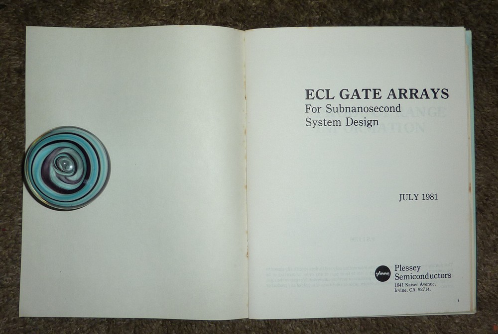 Plessey Semiconductors ECL Gate Array Subnanosecond System Design Handbook 1981