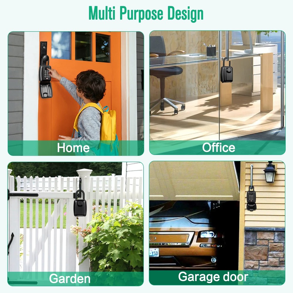 Key Lock Box For Outside 12Digit Combination Waterproof Lockbox Code Safe