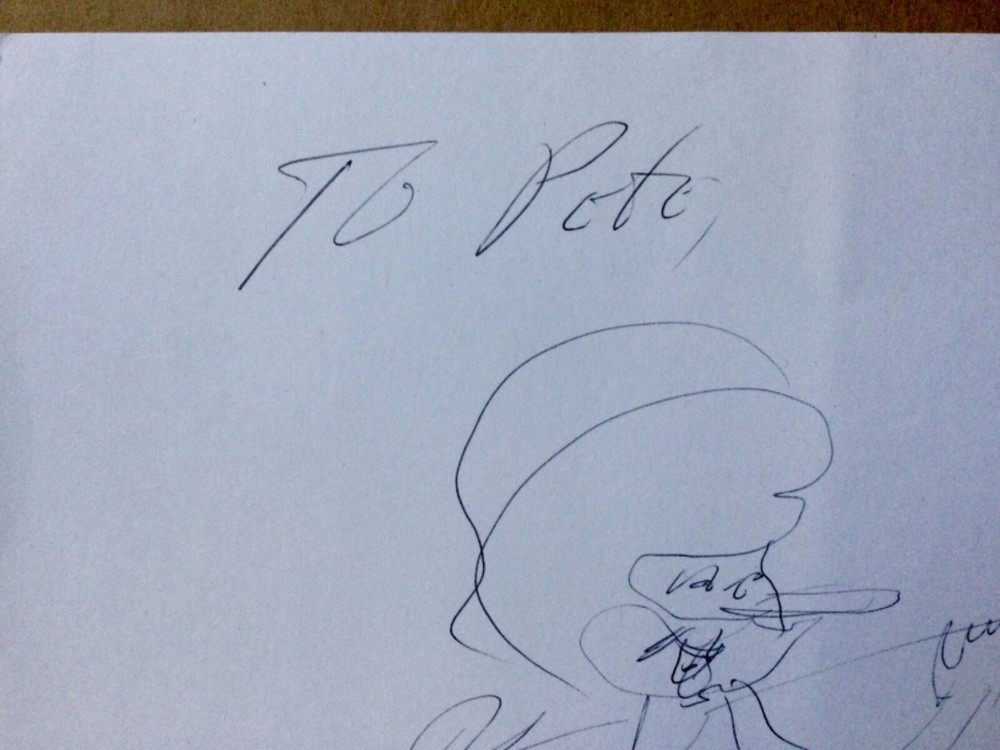 FATS DOMINO 1928-2017 rare hand drawn sketch signed.