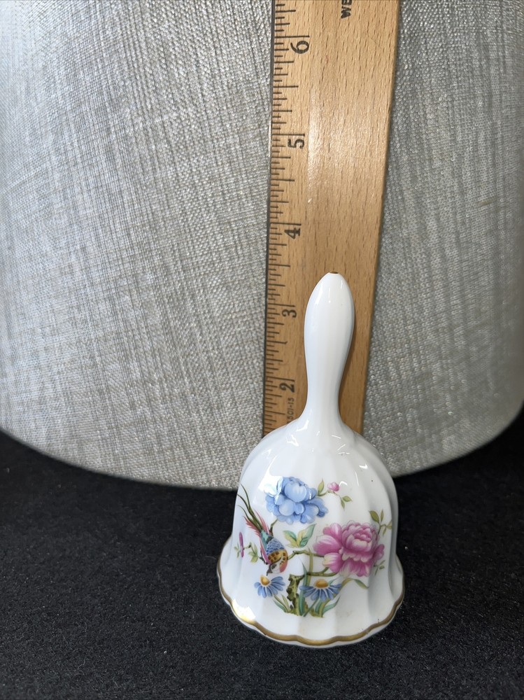 Spode mini ceramic bell bird and flowers