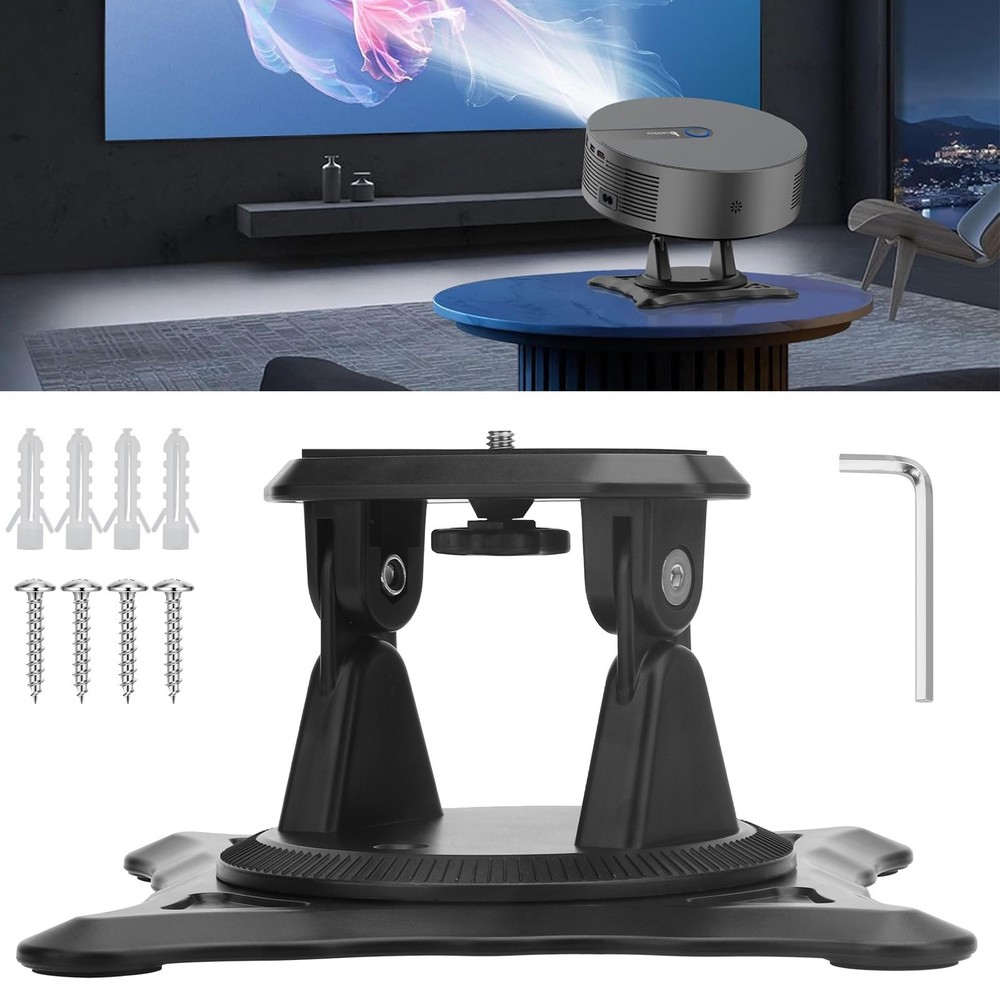 Adjustable Projector Mount 1/4" Screw 360° Rotation Desktop Foldable Holder