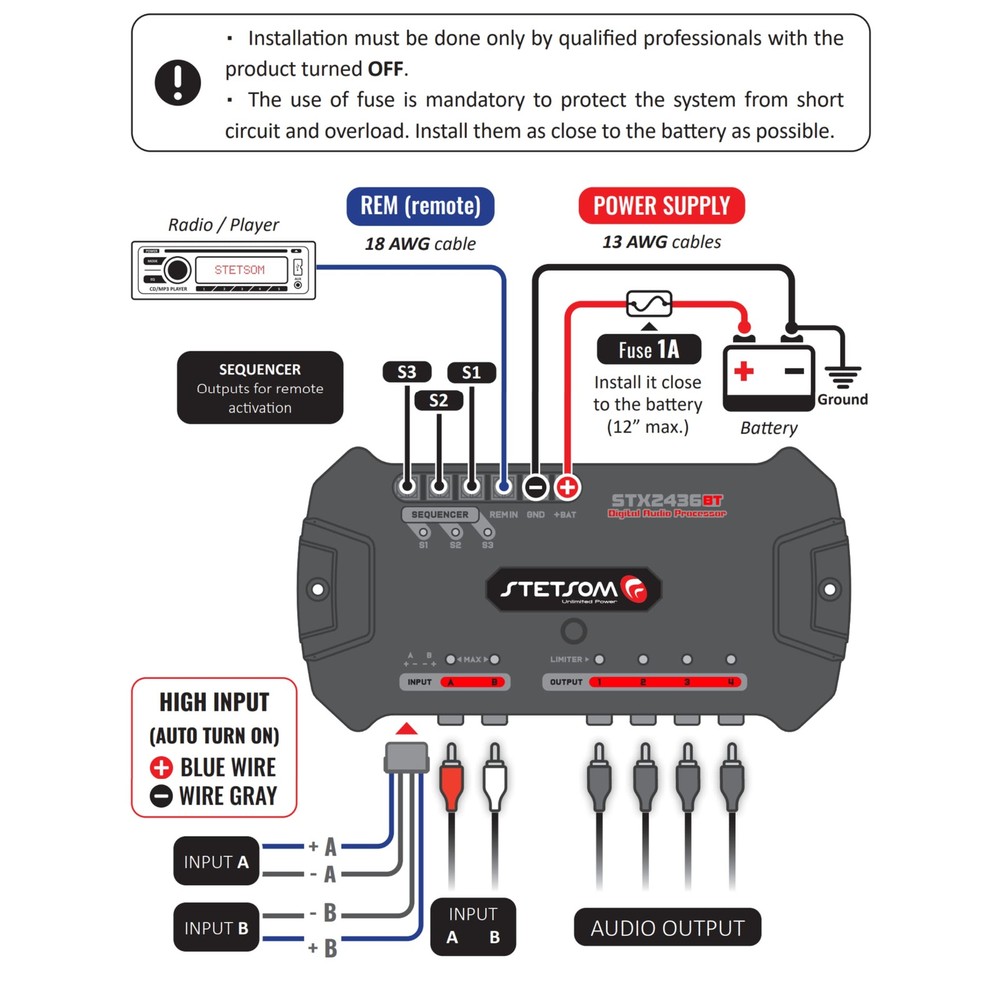 STX 2436 Bluetooth DSP PRO - Digital Signal Processor, DSP PRO, Equalizer, Ex...