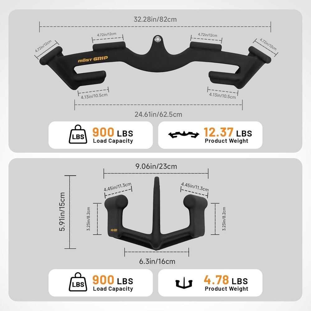 LAT Pull Down Bars Set Triangular Stability LAT Pulldown Attachments 8 Handles