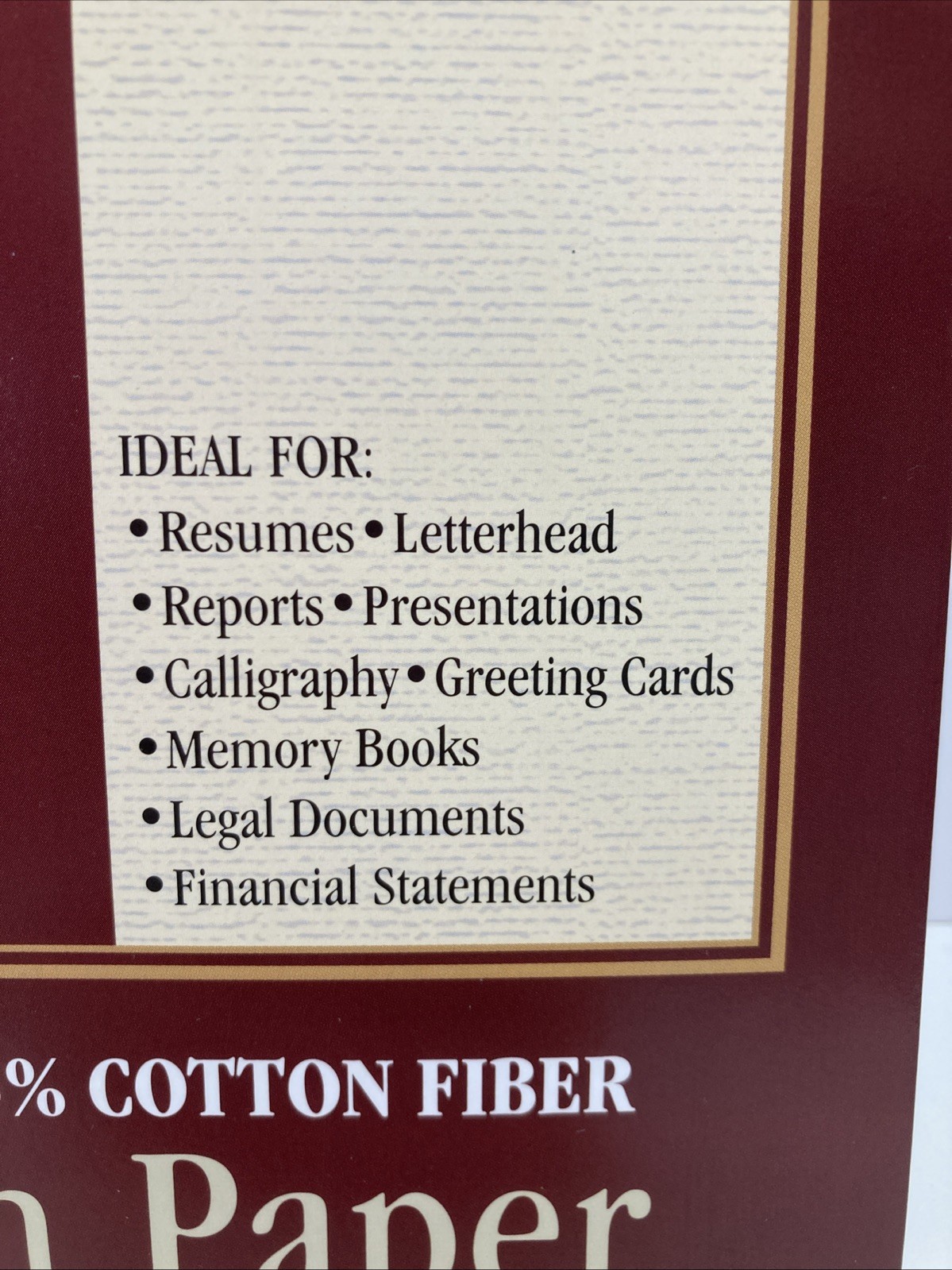 Riverside Ivory Linen 25% Cotton Paper 80 Sheets 8.5 x 11 Heavyweight 24lb