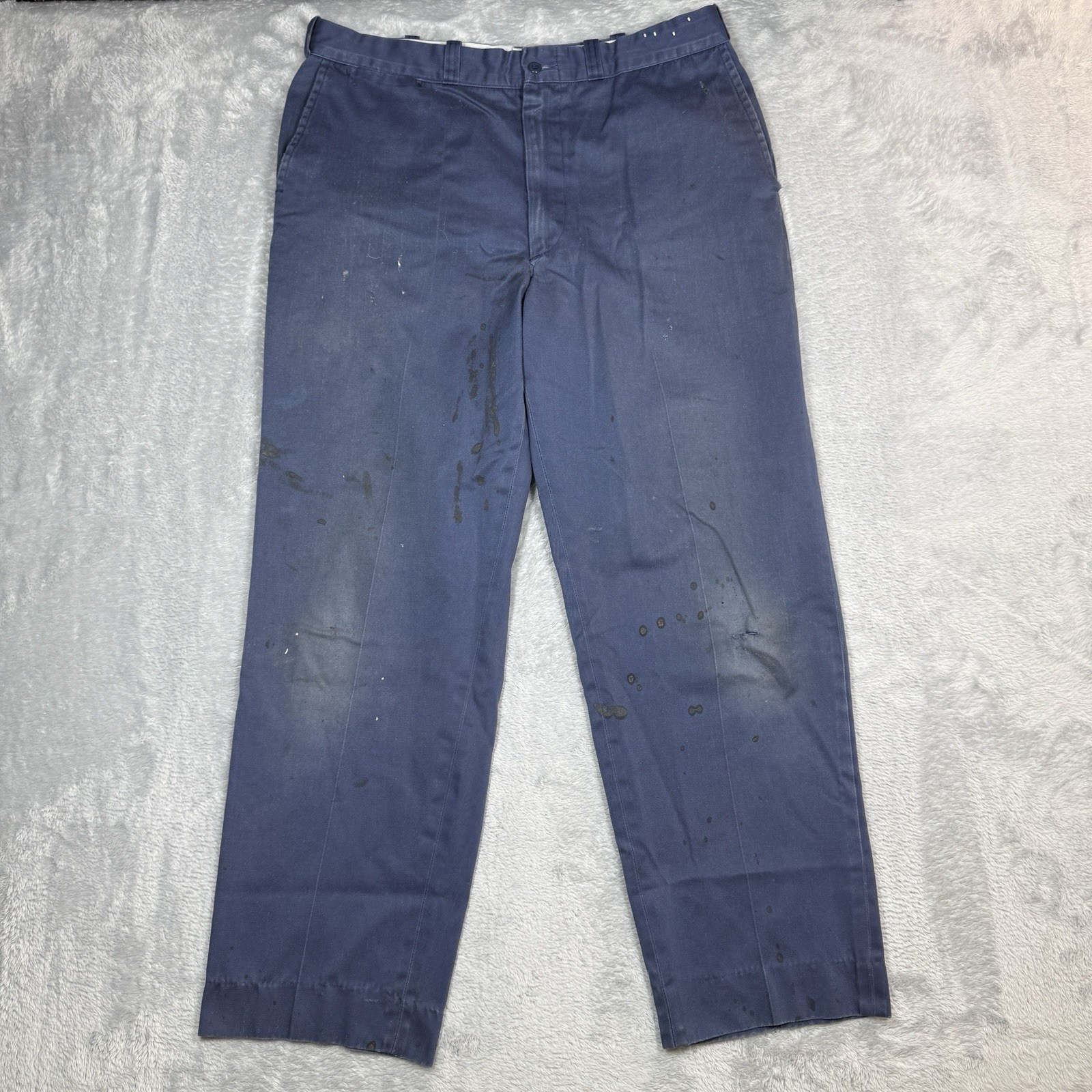 Vintage Lee Chetopa Twill Sanforized Pants Men Fits 34X28 Blue Thrashed Stained