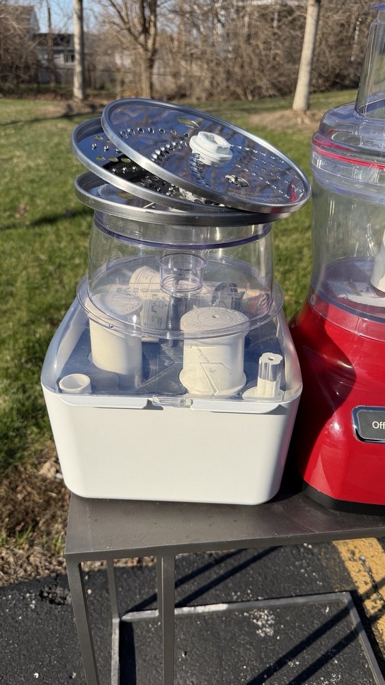 KitchenAid Red Food Processor w/ Accessories Discs Storage Case Tested