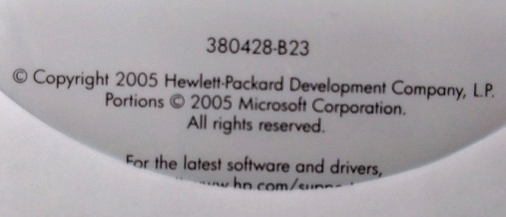 HP Microsoft Windows XP Tablet PC Ed 2005 Software DVDs Recovery Multibay WinDVD