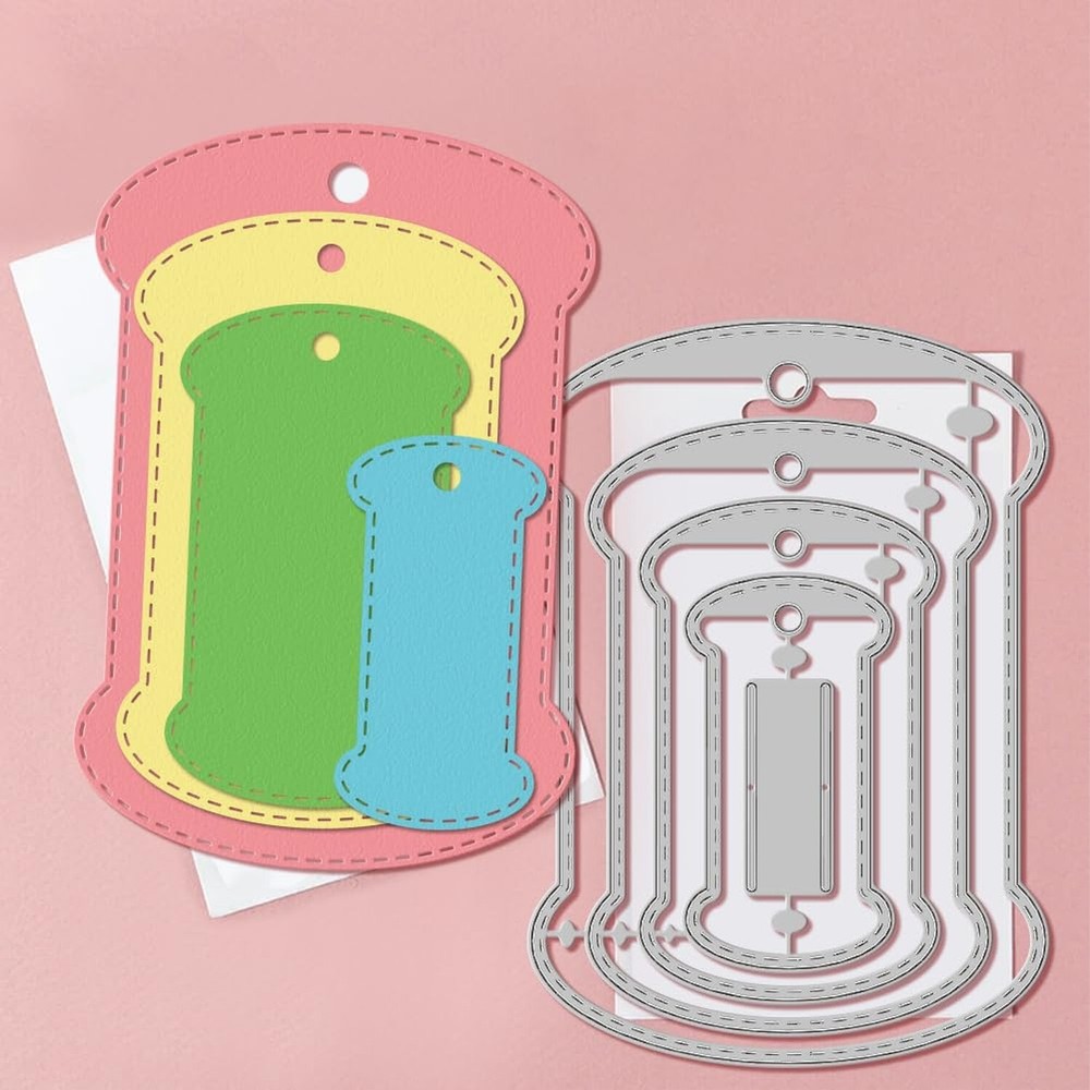 GLOBLELAND Nested Thread Spool Cutting Dies for Card Making Floss Bobbin Die ...