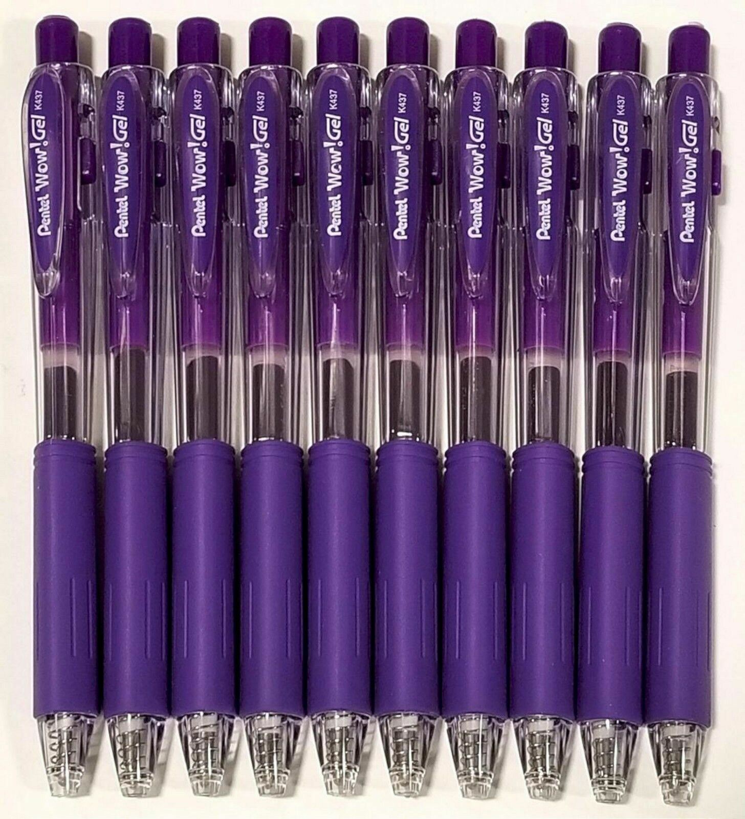 NEW Pentel WOW! Retractable Gel Pen VIOLET INK Medium .7mm BULK 144-pcs K437-V