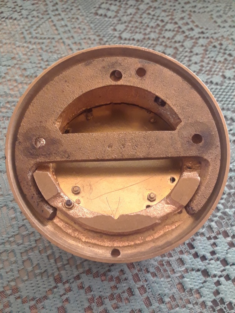 VTG ANTQ Solid Brass Maritime Ship Bulkhead Mech Wind Deck Clock◇XLT◇U.S., WWII?