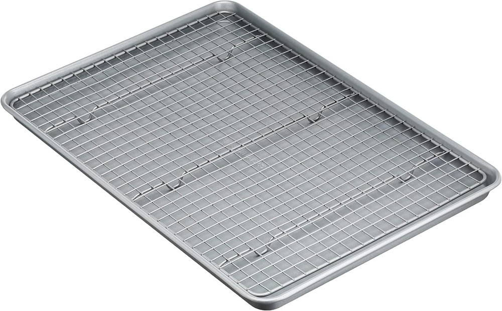Ceramic Nonstick Baking Sheet & Cooling Rack Set Dishwasher Safe Oven Safe Half