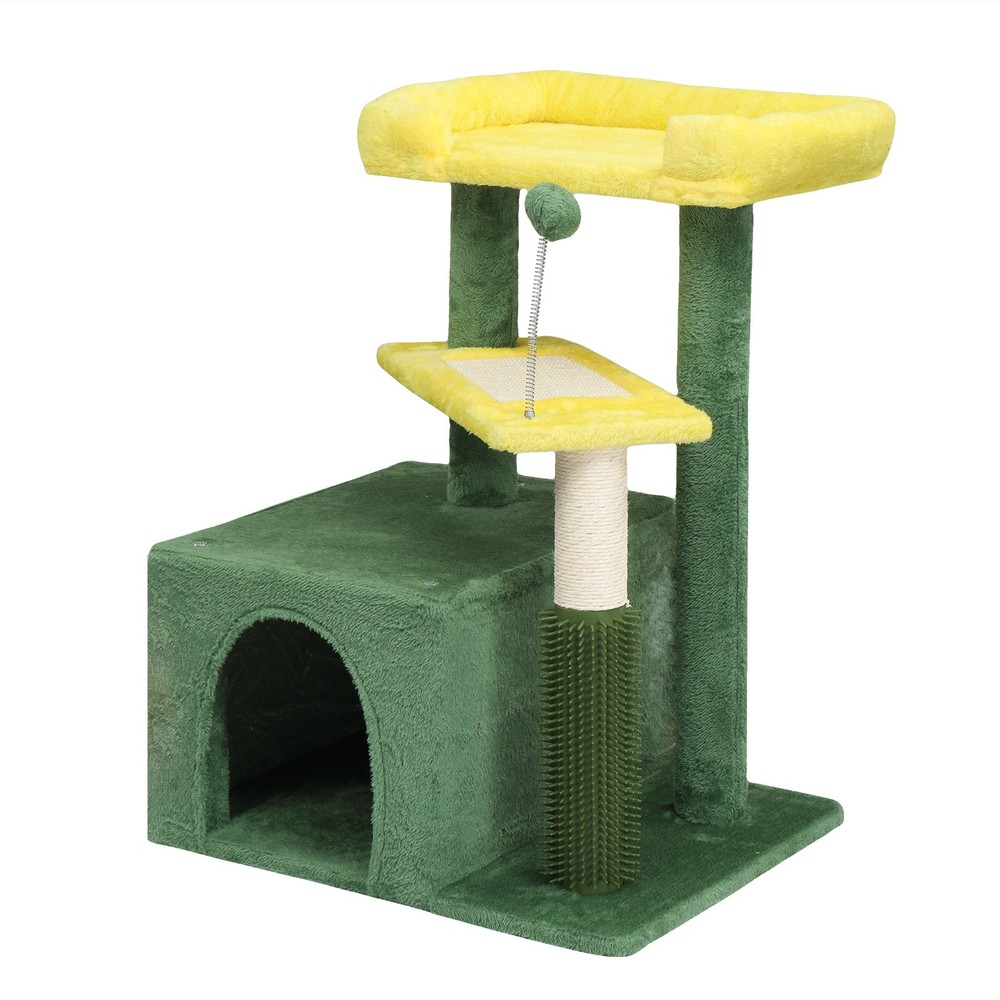 27.5in Cat Tree, Multi-level Cat Tower with Cat Scratching Post and Pad