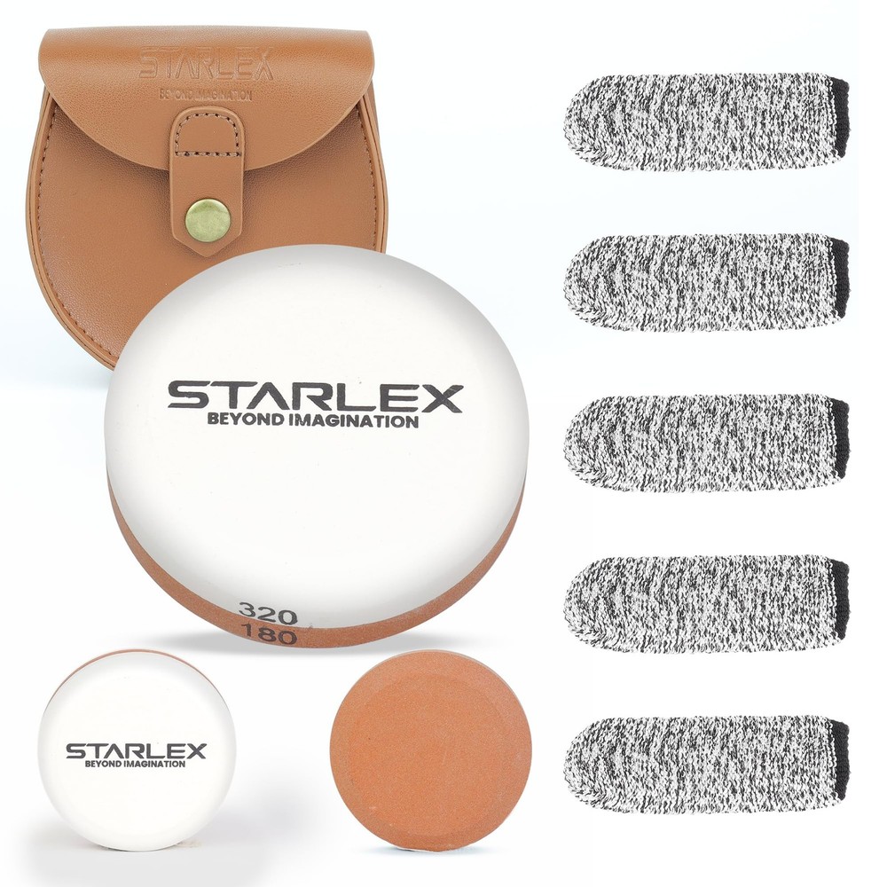 Axe Sharpener | Multipurpose Whetstone 3 Piece Kit Orange/White, Orange/White