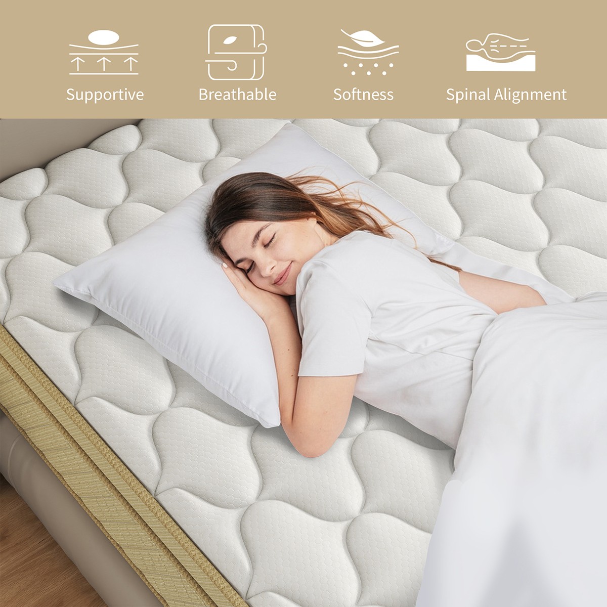 12" 14" Hybrid Mattress Gel Memory Foam Springs Twin Full Queen King In A Box