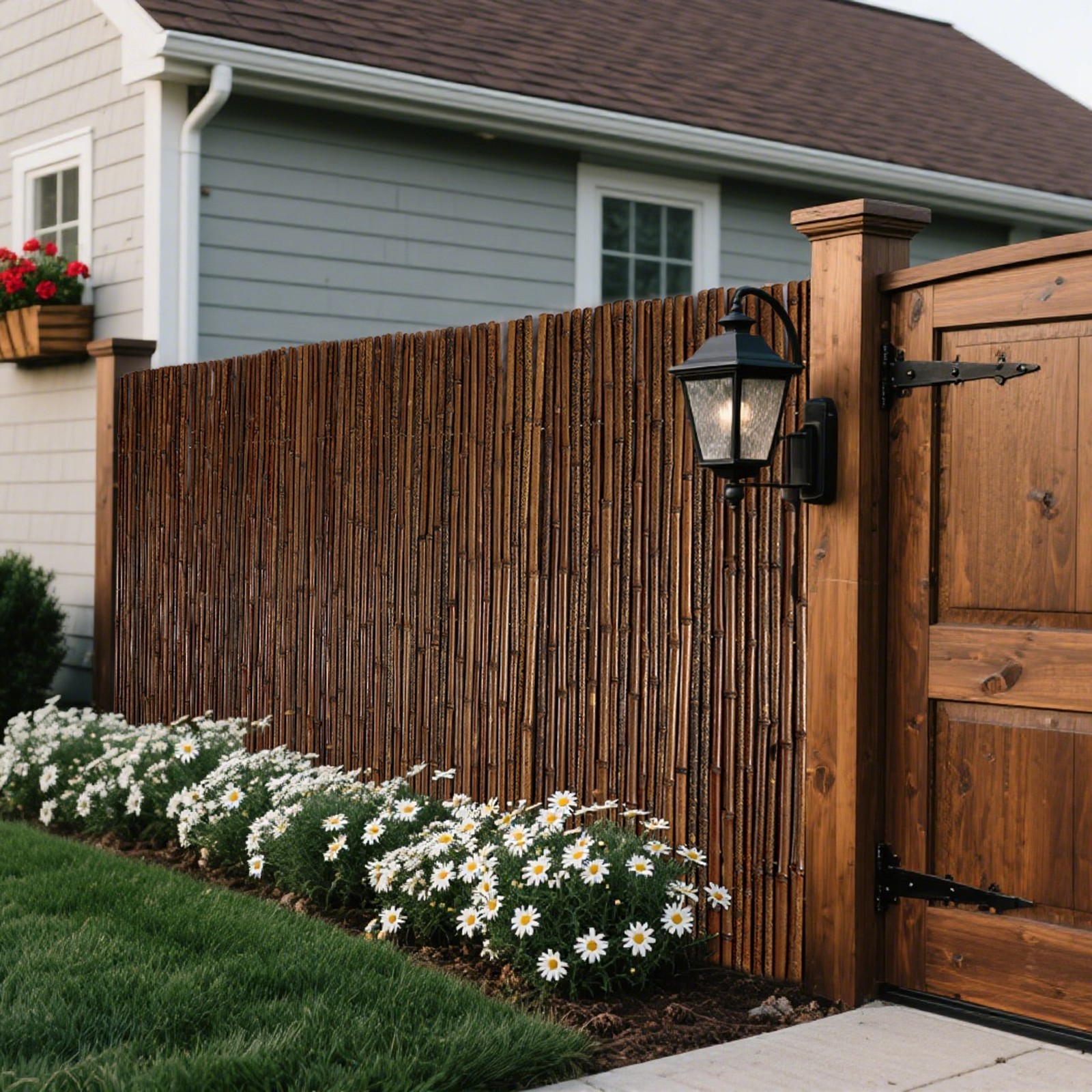 Carbonized Bamboo Cane Fence For Garden Balcony Decoration Fence Panel