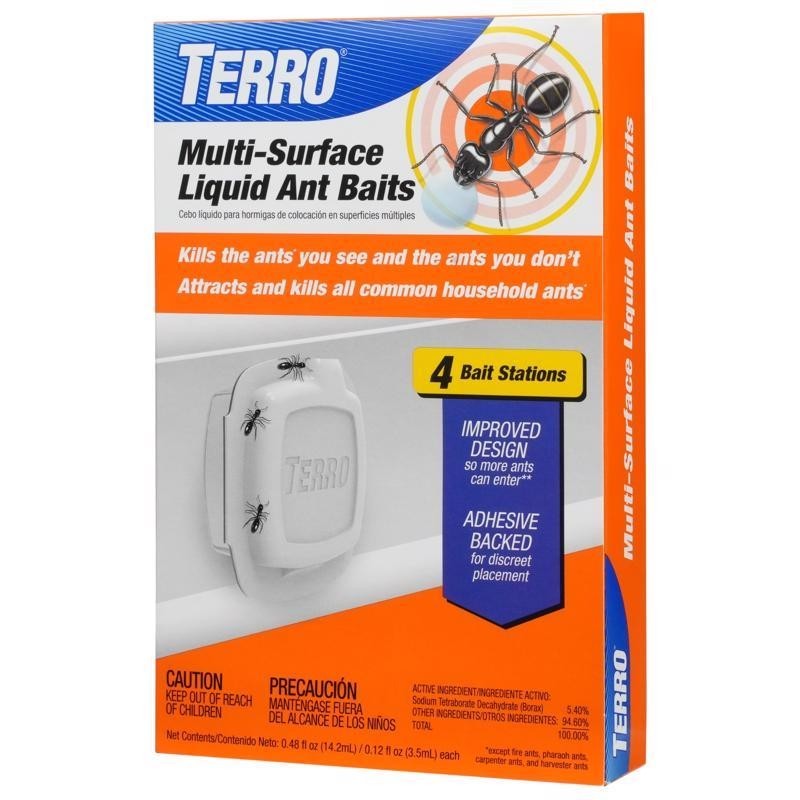 Terro Multi-Surface Liquid Ant Baits 4 Bait Stations Attracts & Kills All Ants