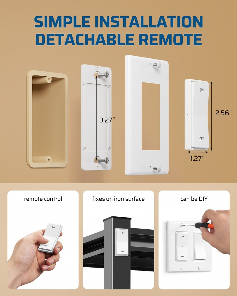 DEWENWILS No Wiring Light Switch & Receiver, 2 Transmitter, 100FT RF Remote