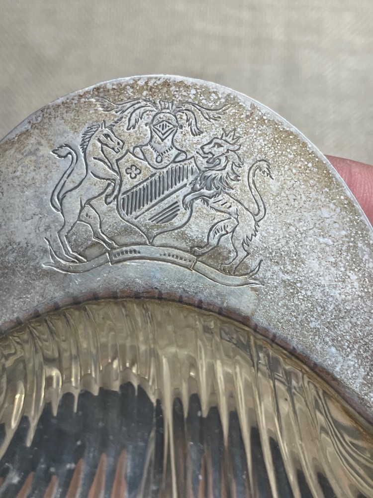 Shell Shape Dish English Silver on Copper Dish marked adn has design see pics