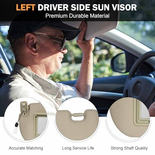 Sun Visor with Light Fits for KIA Sportage 2005-2010 Left Driver Side Sunvisor