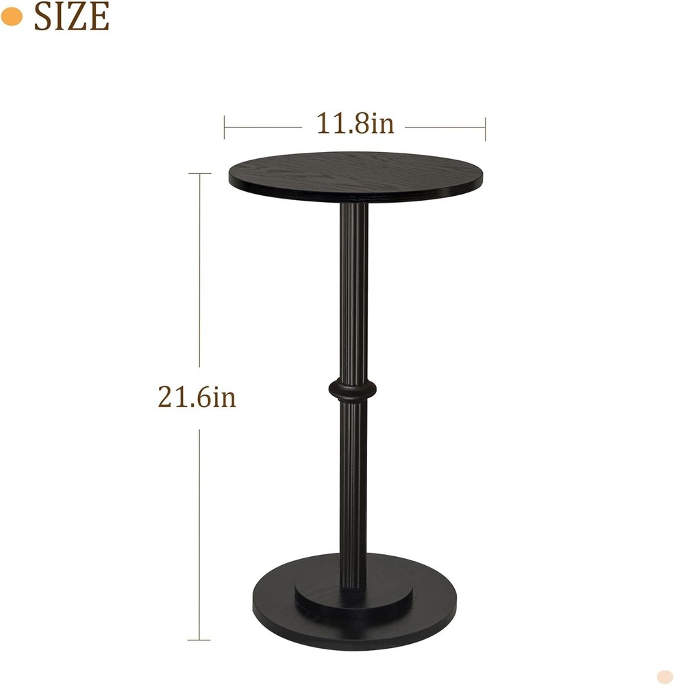 Small Side Table Small Spaces Modern Round End Table W/ Fluted Wood Drink Table