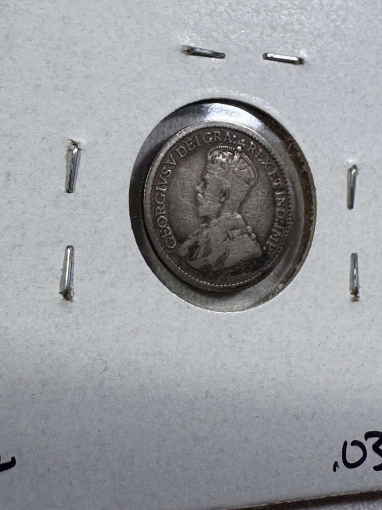 1912 Canada 5 Cents Silver Coin Cleaned