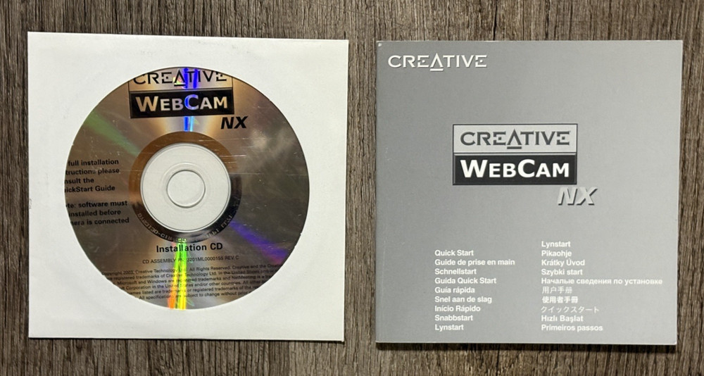 Creative Webcam NX  Installation CD (2003) and Quick Start Guide: USED