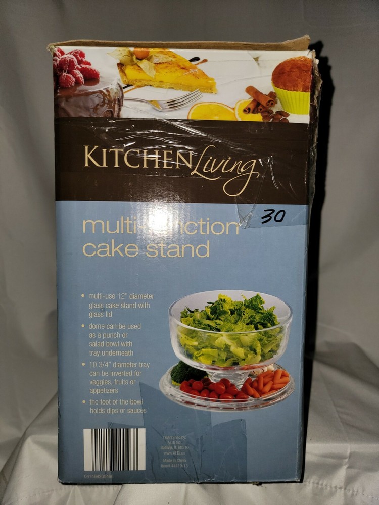 * Multi-function Cake Dessert Hors d'oeuvres Serving Stand Dome Lid Bowl 12"