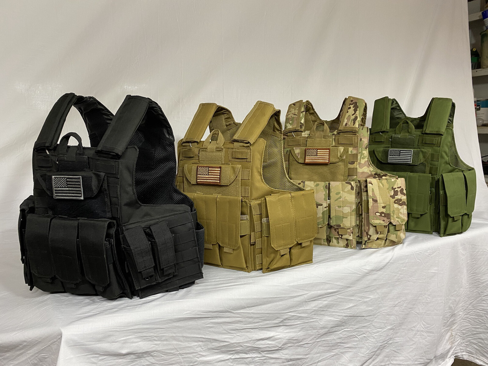 Coyote Tan FDE Tactical Vest Plate Carrier W/ Plates- 2 10x12 Front/back &Sides