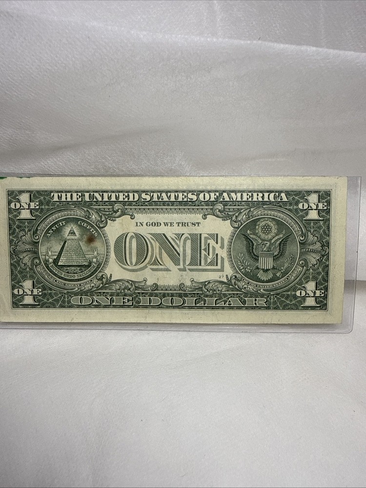 2017A $1 One Dollar Huge Green Ink Error